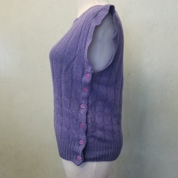 The Denver sleeveless side buttons sweater women's size Medium (AB-1) - Picture 3 of 8